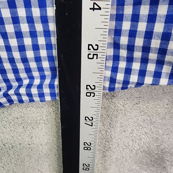 Womens White Stag Blue Gingham Shirt Button Up Penguin Embroidery Size XXL - Picture 7 of 8